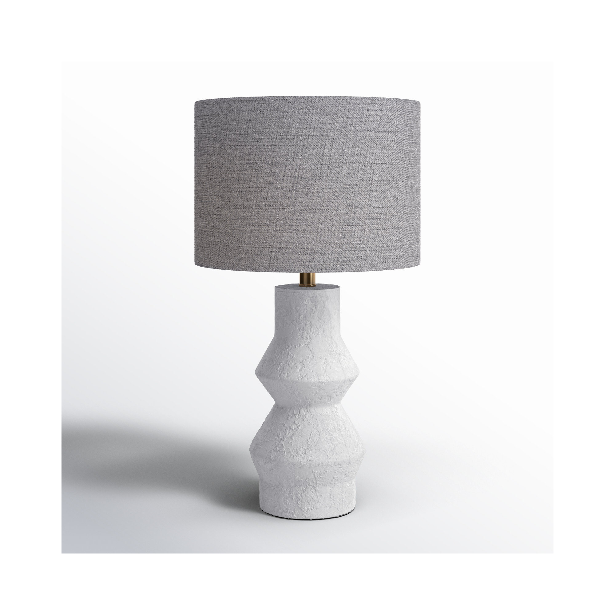 Jefferson Ceramic Table Lamp, Light Gray, White