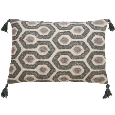 Geometric Cotton Lumbar Pillow Cover & Insert
