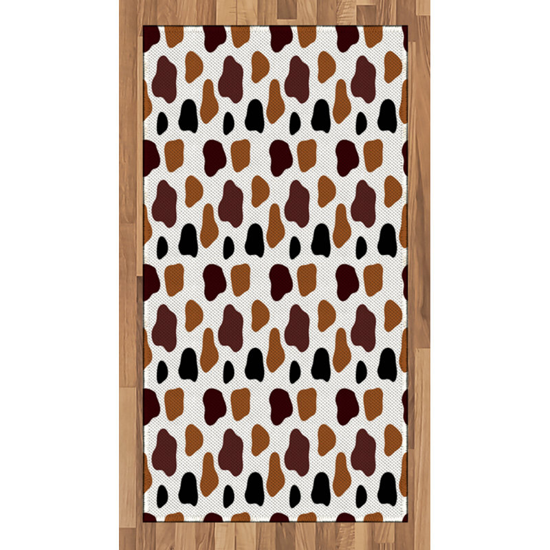 Cow Print High Density Long Fiber Poly Threads Decorative Area Rug Carpet, Rectangle 2'7" x 5'