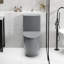 Toilette monobloc en forme d'éventail, double chasse 1,1 / 1,6 GPF avec hauteur confortable et siège à fermeture en douceur-120838950