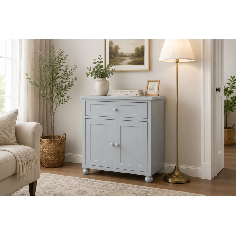 Fishtails Single Drawer Cabinet, Pale Blue