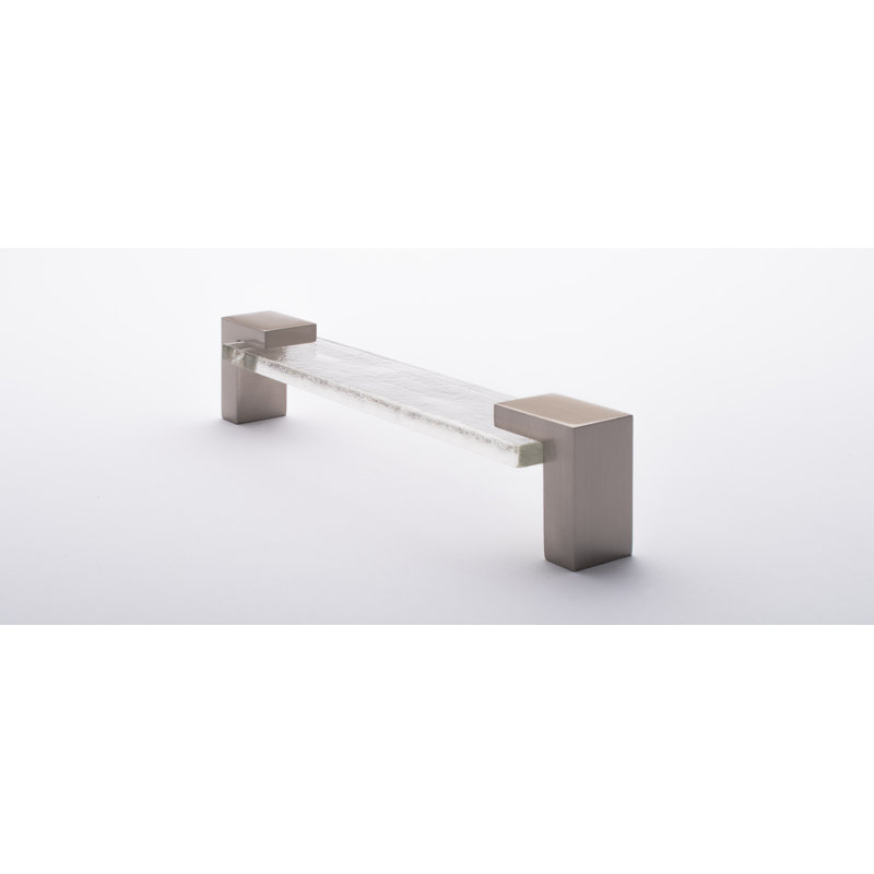 Affinity 5.625" Center to Center Bar Pull, Satin Nickel/Clear
