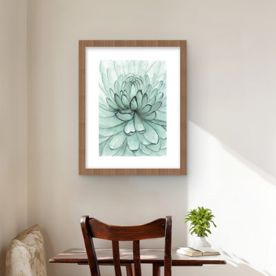 Turquoise Flower - Framed Matted Print for Bedroom Decor