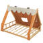 Lit Adventure House, bois aggloméré brun, style forêt rustique pour chambre d'enfant