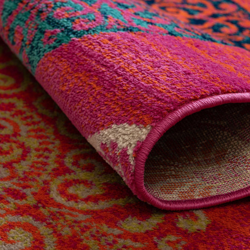 Akridge Floral Indoor Rug, Octagon 5'3" x 5'3"