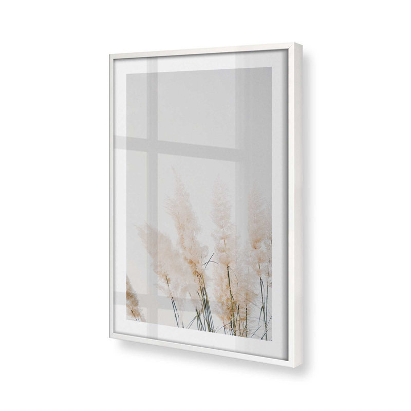 Imprimé murmure de la pampa, H 17 po x l 13 po x P 1,25 po, Cadre opaque blanc