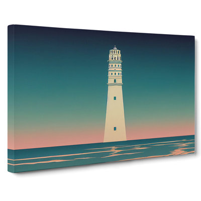 Lighthouse Art Deco Style - Wrapped Canvas