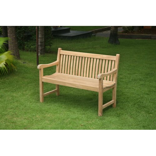 Highland Dunes Mathias 47'' Teak Outdoor Loveseat 