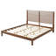 Structure de lit de qualité supérieure en bois massif de qualité supérieure avec tête de lit, couleur noyer, capacité de 600 lb, pour chambre à coucher moderne, aucun sommier requis, convient à tous les matelas-442950319-442950317