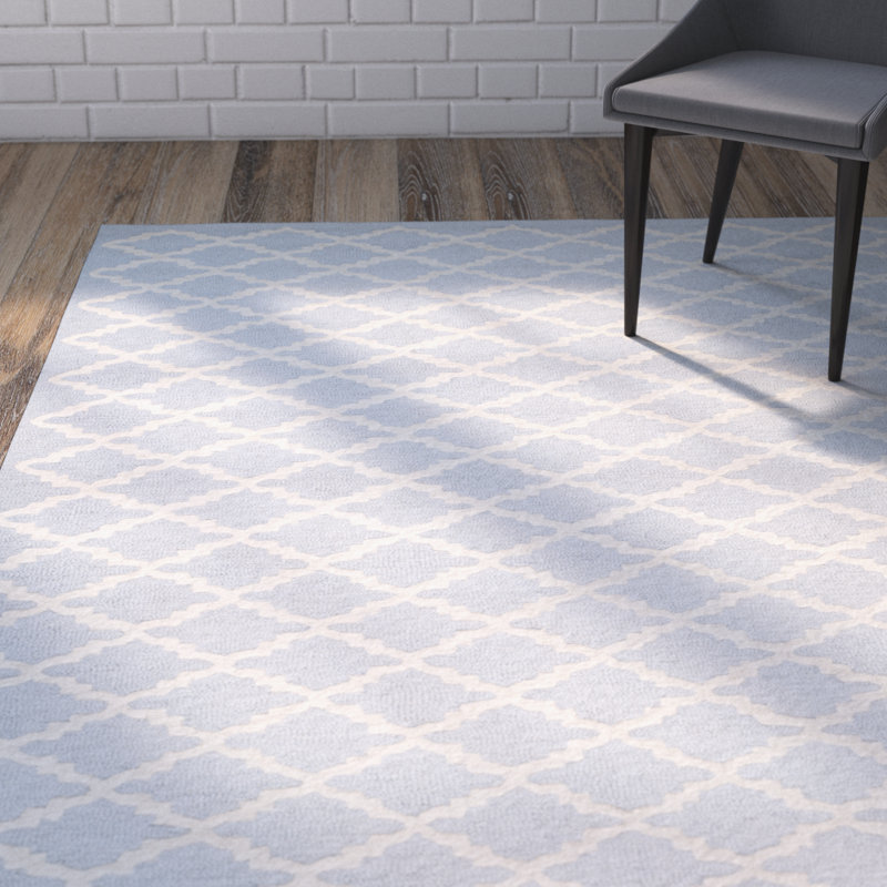 Cannen Hand Tufted Wool Geometric Rug, Rectangle 5' x 8'