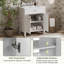 Meuble-lavabo de 30 po avec lavabo en céramique, porte à fermeture en douceur et tablettes réglables-1203907465