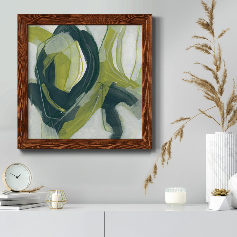 Toile encadrée Verdigris Motion IV-Premium - prête à être accrochée, H 35,5 po x l 35,5 po x P 1,5 po, Noyer