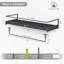 Ensemble de 2 étagères de salle de bain flottantes fixées au mur, organisateur de salle de bain moderne avec barre de tour-519621753