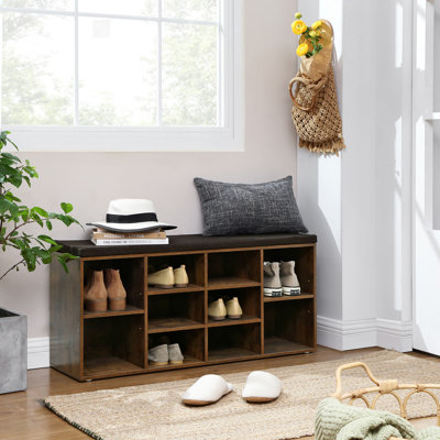 Banc de rangement pour chaussures avec paires de tablettes Arney