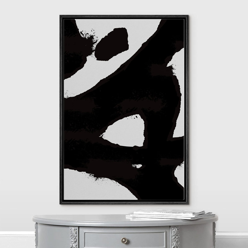 BAW, coups de peinture foncée, motifs géométriques, minimalisme, détente moderne, calme, noir et blanc, Noir