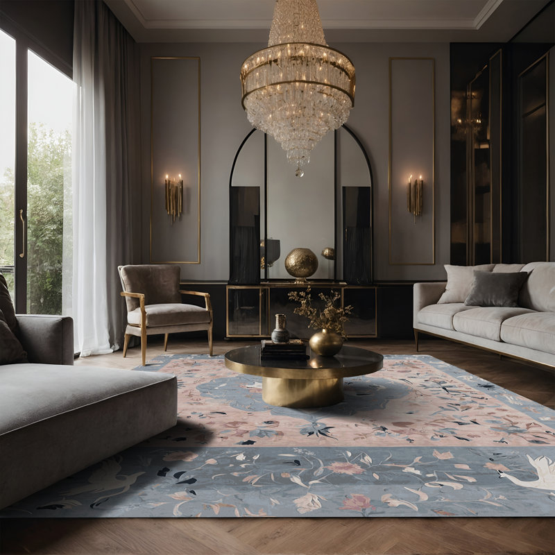 Tapis gris soyeux et moelleux, Rectangle 8 pi x 12 pi