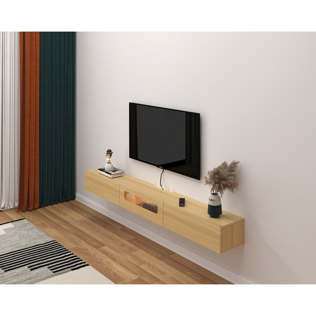 Jumarcus Unfinished Floating TV Stand for TVs up to 70" Wrought Studio™