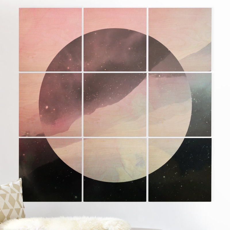 «Serenity in Rose», impression d'art graphique sur bois, H 36 po x l 36 po x P 0,5 po