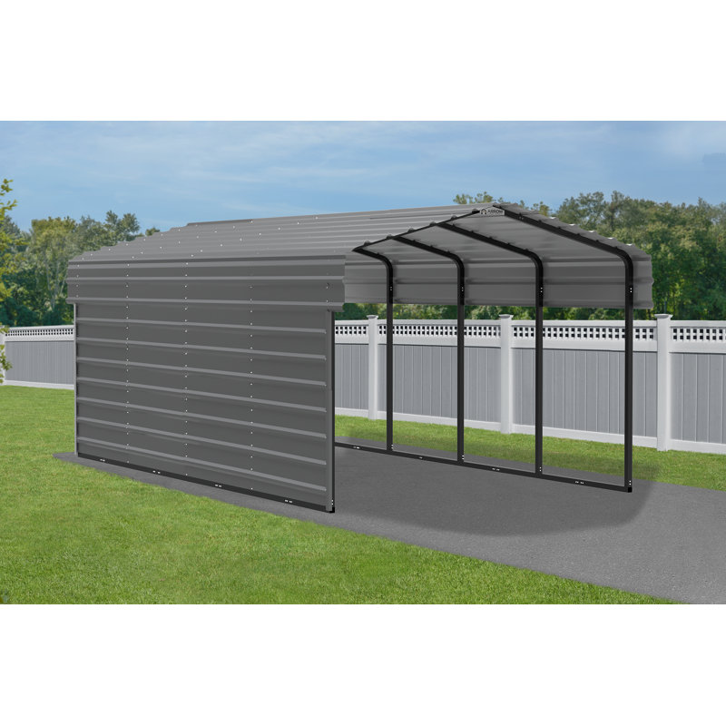 10' x 20' Charcoal Steel Carport Kit with Enclosure