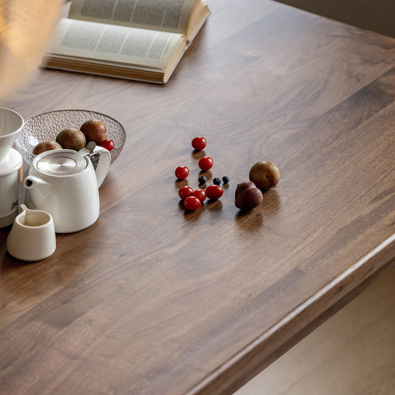 Grande table en bois de noyer noir, H 29,92 po x L 70,86 po x l 35,43 po