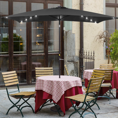 Kanila 120'' x 78'' Rectangular Lighted Market Umbrella