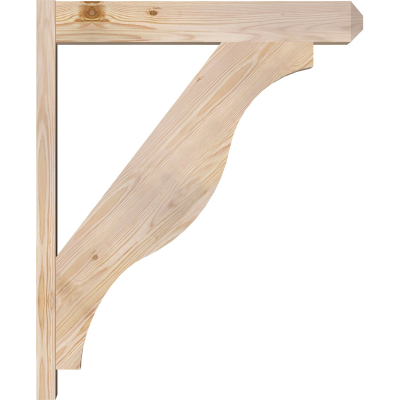 Persienne en bois rustique Funston Craftsman, Sapin Douglas de 5 1/2 po (lisse), P 12 po x H 20 po