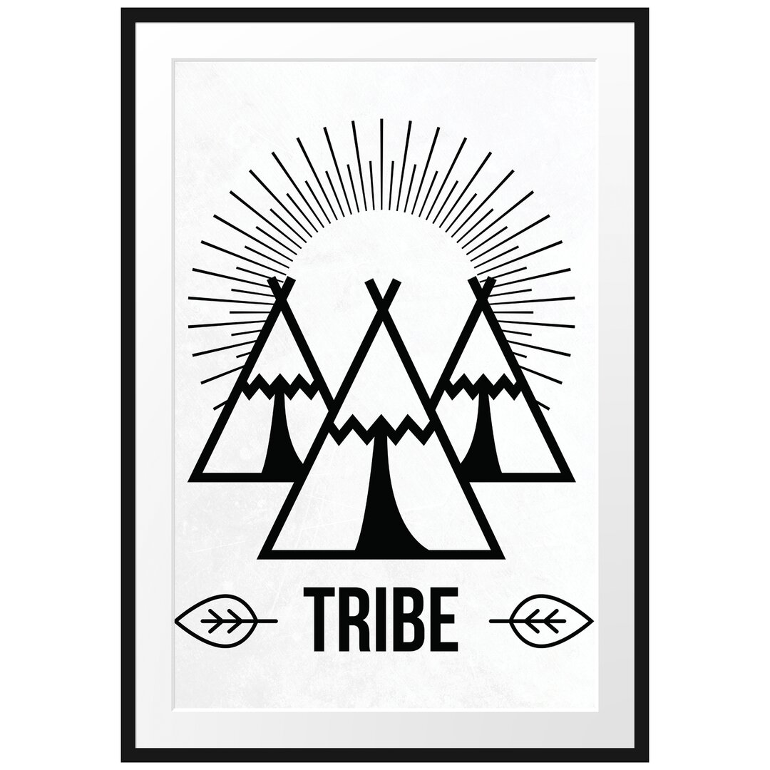 Gerahmtes Poster Tribe White