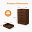 Commode mobile à 5 tiroirs sur roulettes brun foncé avec commode à tiroirs pour garde-robe de chambre à coucher-1619695