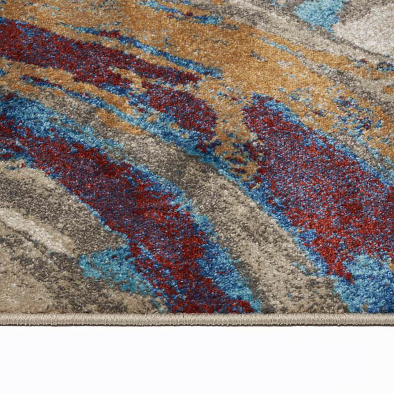 Tapis brun / bleu Alayjah, Tapis de couloir de 2 pi x 7 pi