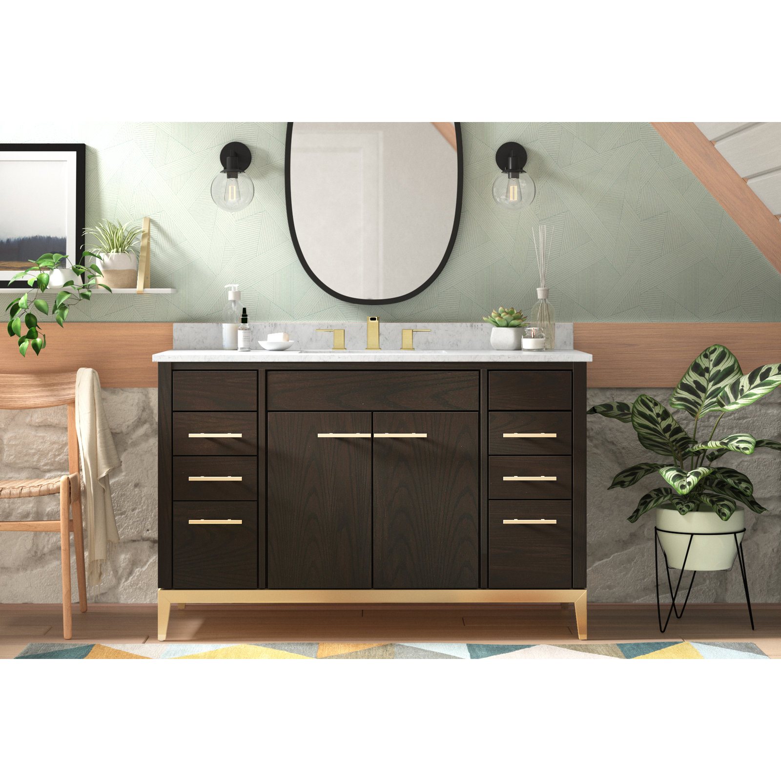Hub Rubber Mirror, Black, 24" x 18"