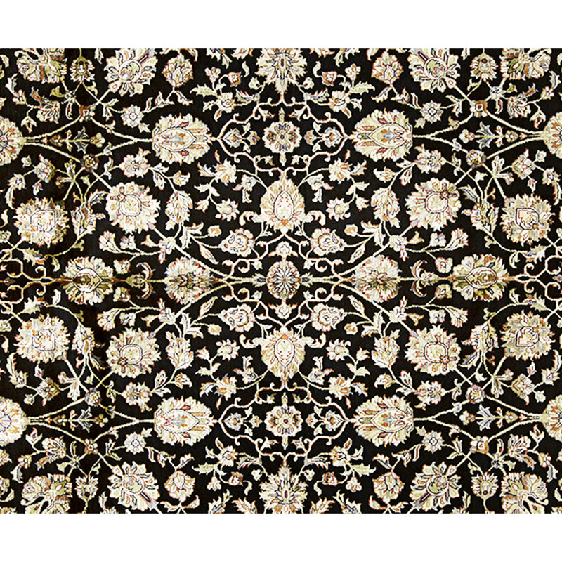 Hand Knotted Area Rug in Black And Gold
