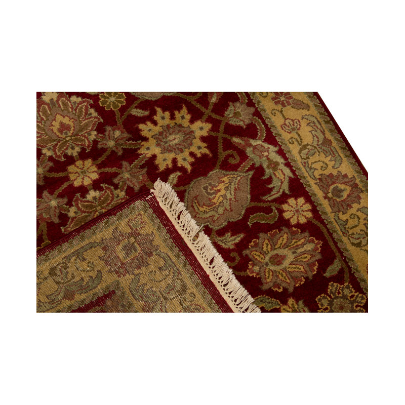 Tapis rouge et or de haute qualité noué à la main