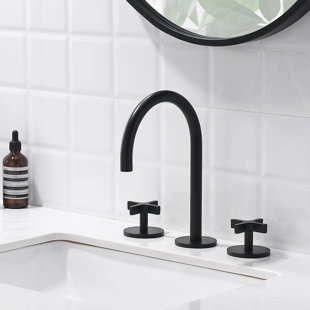 Robinet de salle de bain à large entraxe avec bonde