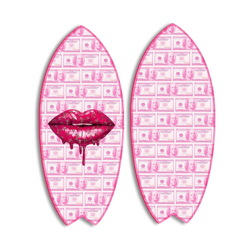 Doll Money Talk Lips Skimboard Set of 2 Acrylic by Oliver Gal