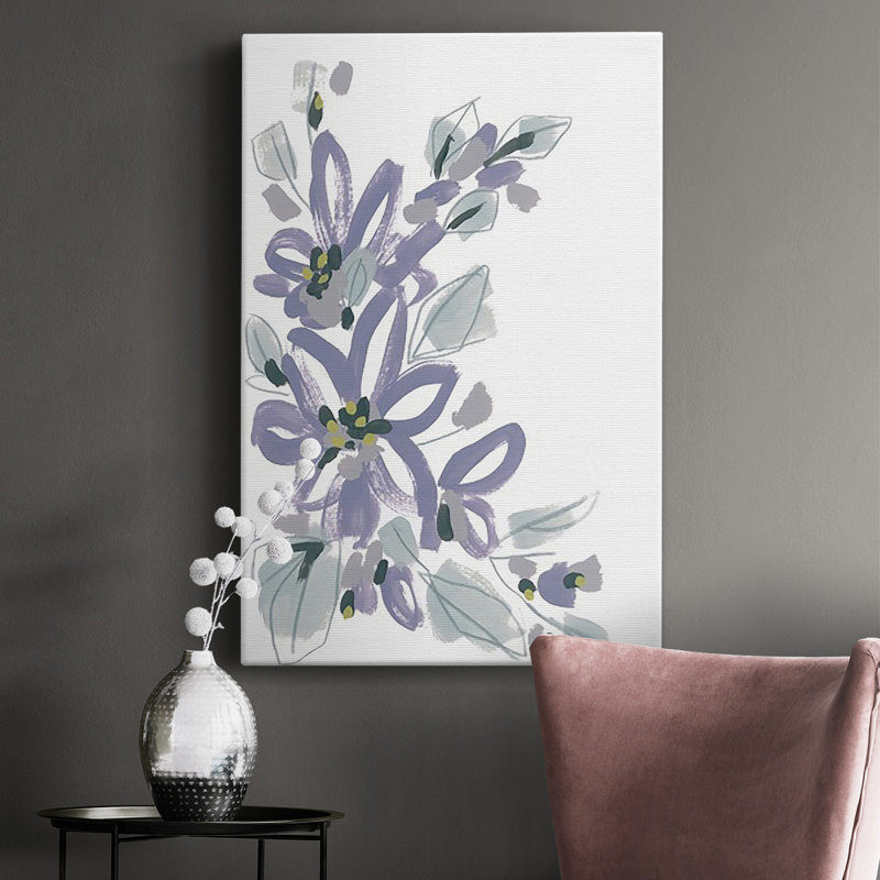 Periwinkle Patch I, toile tendue avec châssis de qualité supérieure - prête à être accrochée, H 18 po x l 12 po x P 1 po