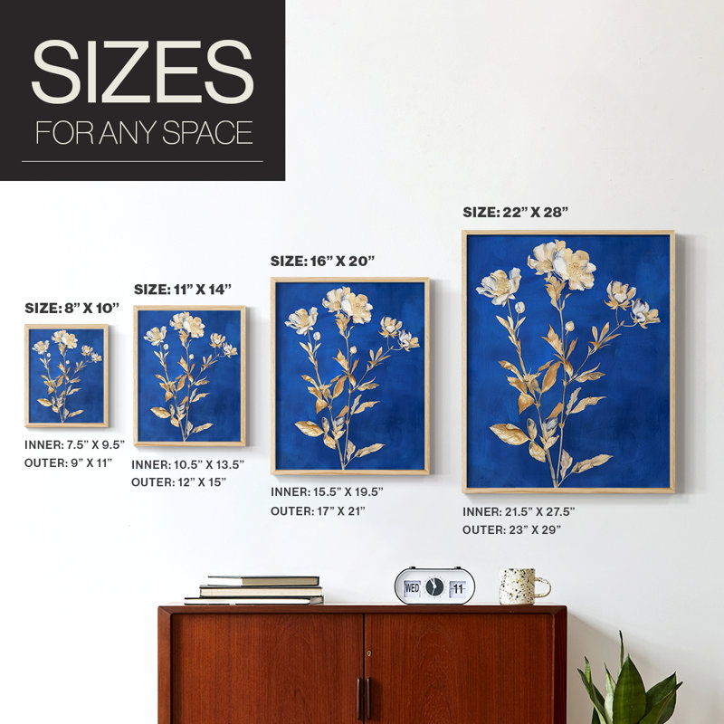 Impression encadrée FLORAL Series Lxxv - bois massif, H 30 po x l 24 po