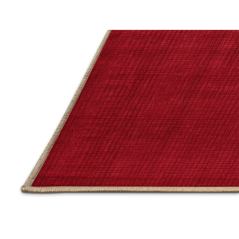 Tapis rouge uni lavable à la machine, Rectangle 6 pi x 9 pi