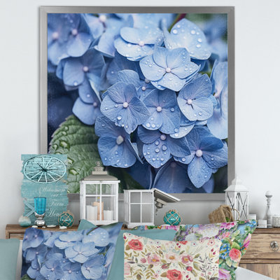 «Blue Green Hydrangea Blooms Heaven», reproduction sur toile