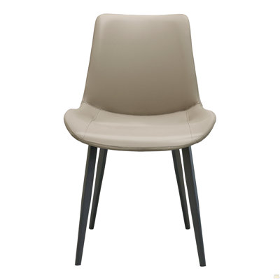 Chaise de salle à manger en polyuréthane avec pieds en métal, ensemble de 2 chaises rembourrées