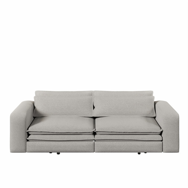 Pull Out Sofa Bed, 3 in 1 Convertible Sleeper Sofa, Light Gray