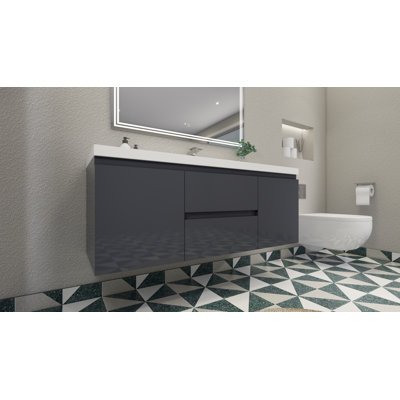59'' Single Bathroom Vanity with Acrylic Top