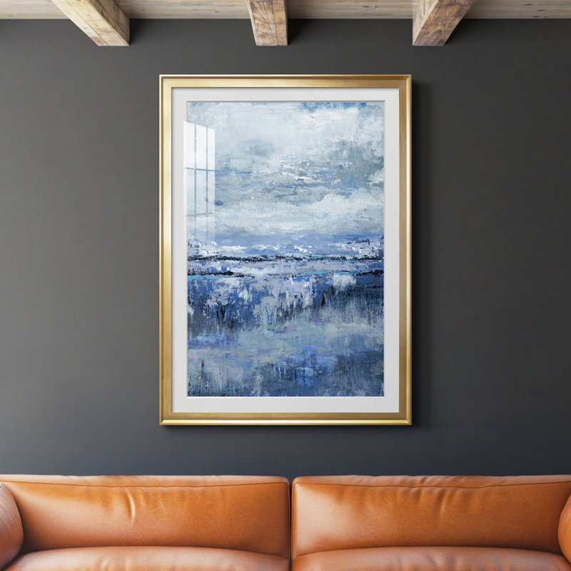 Indigo côtier - reproduction de photo encadrée sur papier, Or, H 30,5 po x l 42,5 po x P 1,5 po