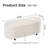 Cream Upholstered Storage Bench with Cushion, Entryway