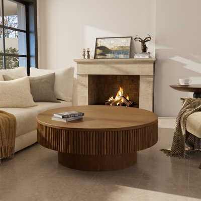 Teajah Fluted Round Handcrafted Coffee Table