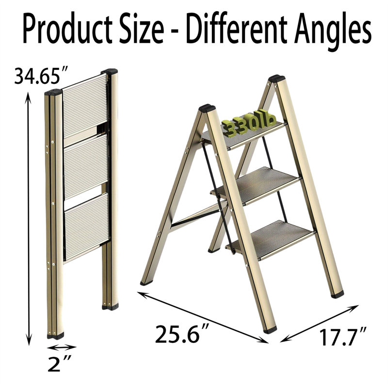 Aluminum Step Ladder, Gold