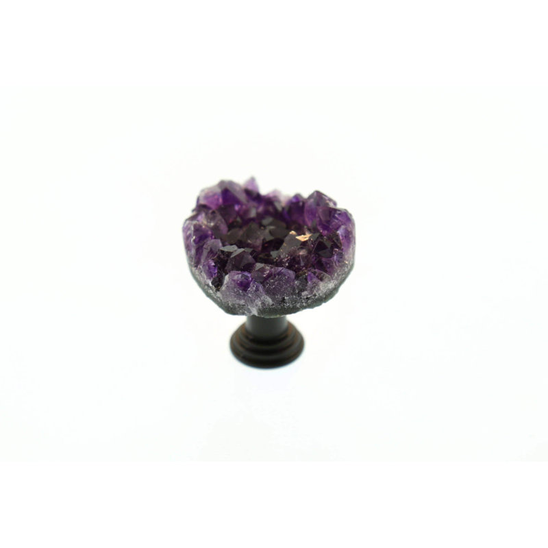 2" Amethyst Novelty Knob, Antique Copper/Purple