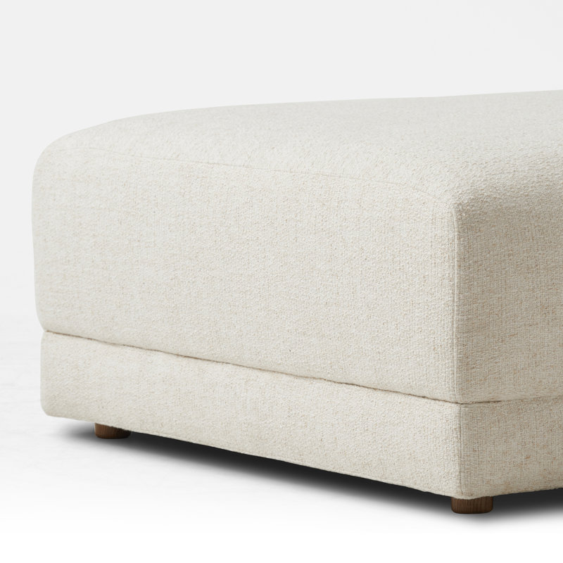Toland None Ottoman, Cream Polyester Blend