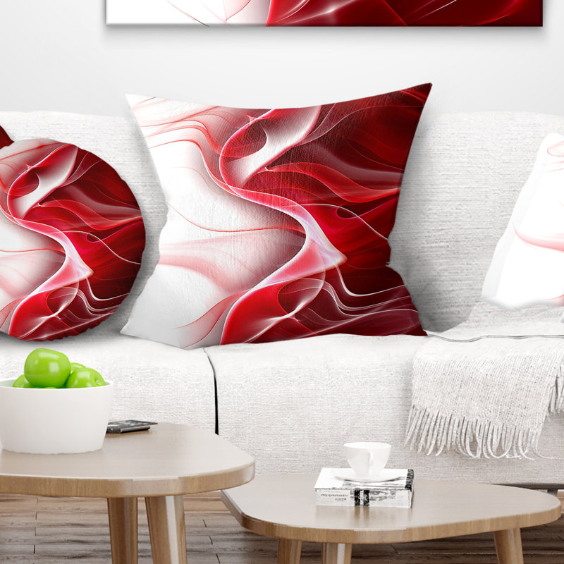 Conception abstraite 3D fractale - coussin imprimé abstrait, 18 po x 18 po, Coussin décoratif