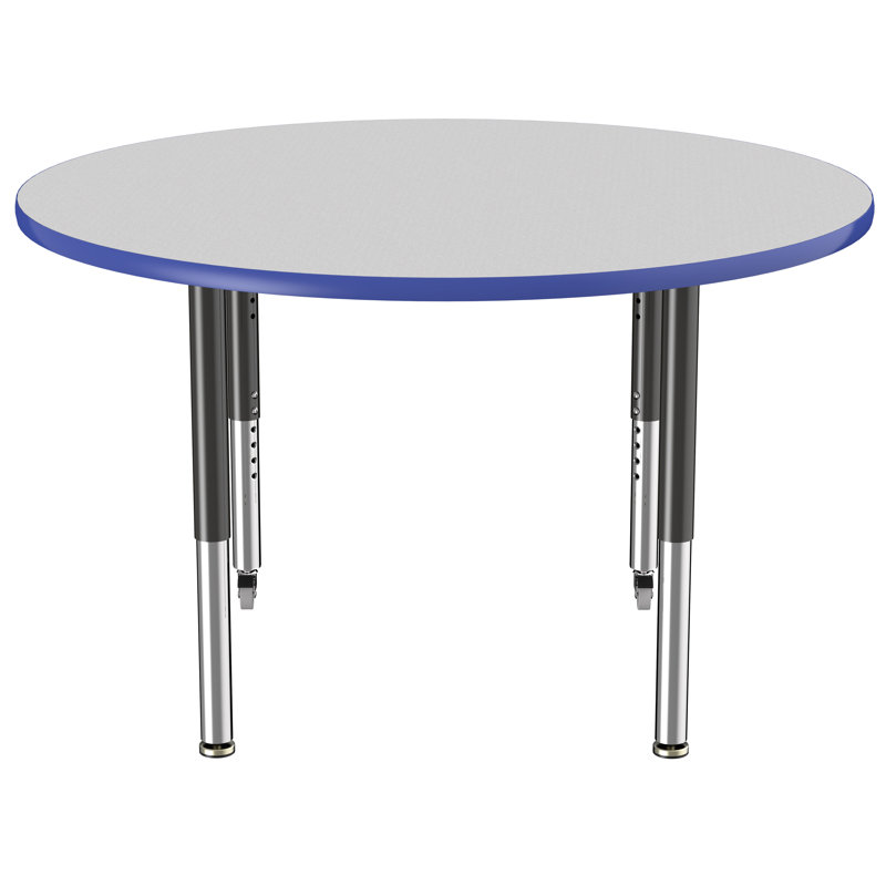 Table ronde à hauteur réglable, 48", Gray/Blue/Black, Super