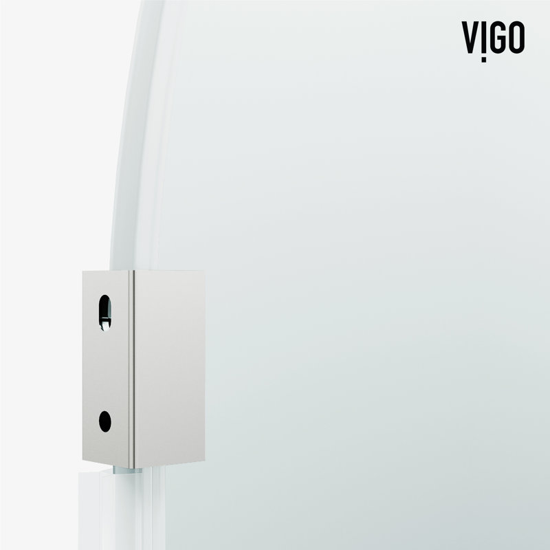 Arden 34" W x 78" H Frameless Fixed Shower Screen with 3/8" Glass, Chrome Clear